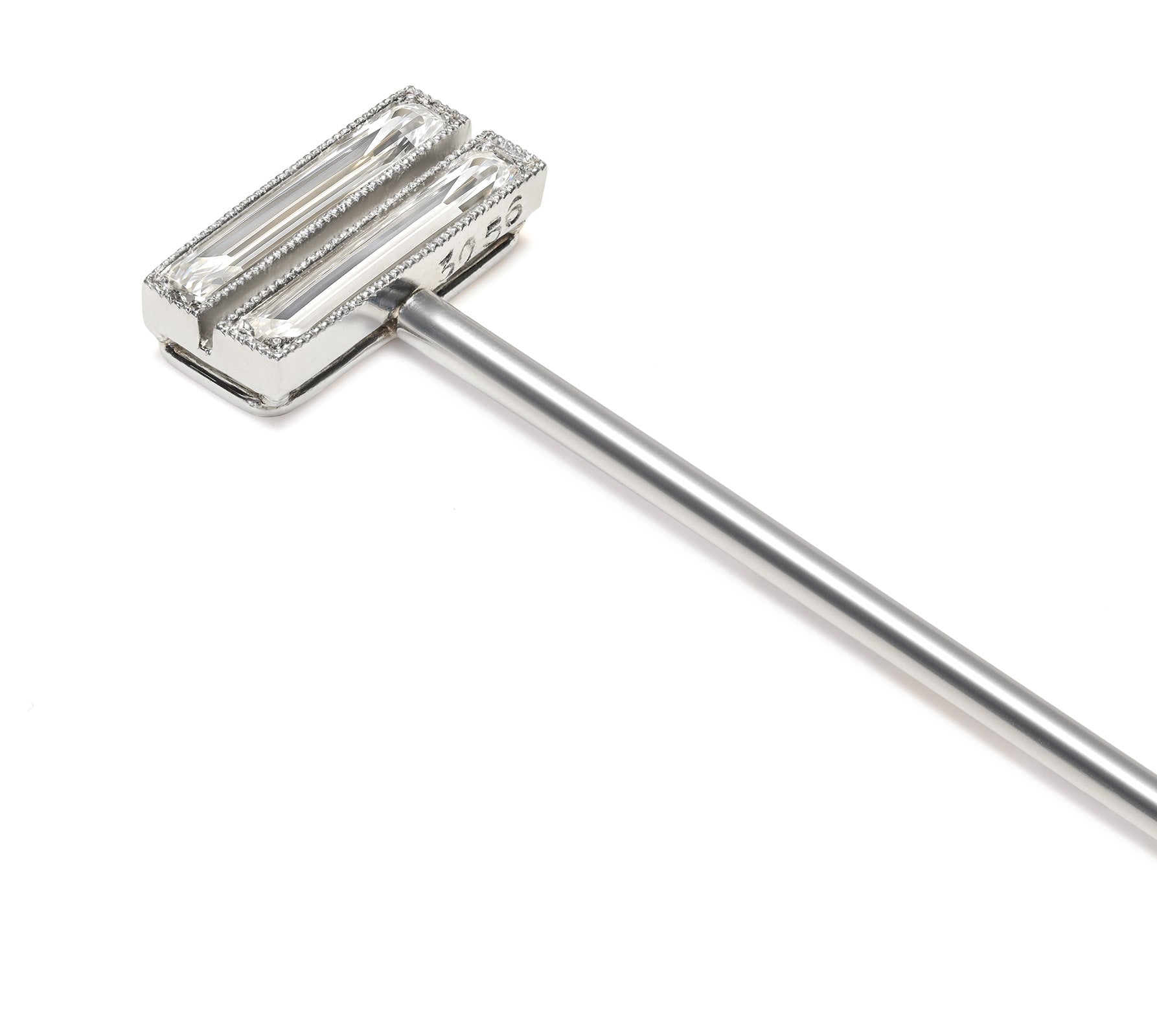 Cartier Art Deco Platinum Diamond Stick Pin – Double Baguette Design