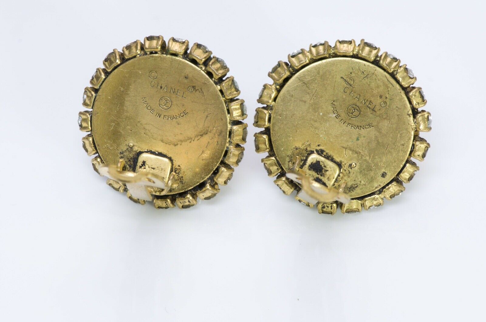 Chanel 1970’s Pearl Crystal Cluster Earrings