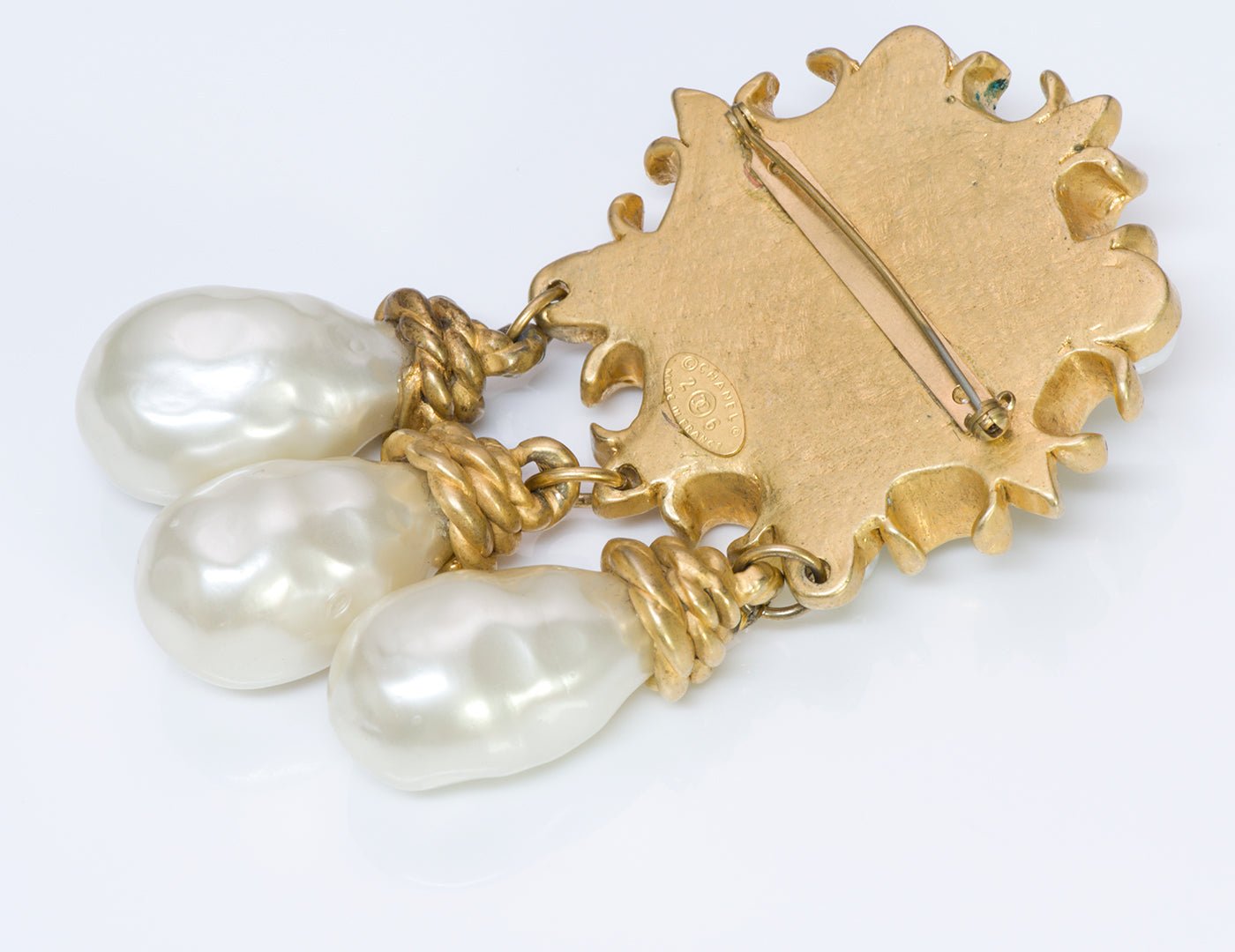 Chanel 1980’s Baroque Style Pearl Drop Brooch