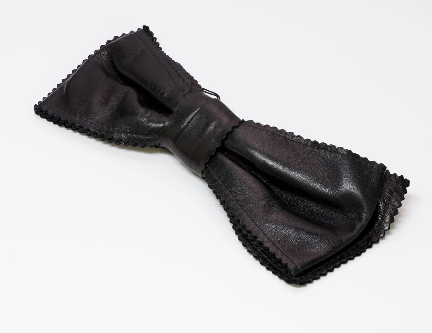 Chanel 1980’s Large Black Leather Hair Clip Barrette
