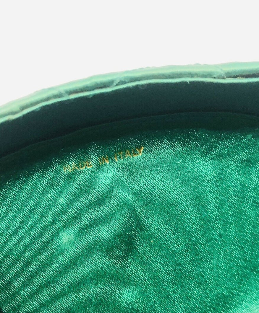 CHANEL 1990’s Green Quilted Satin Tassel Egg Clutch Bag