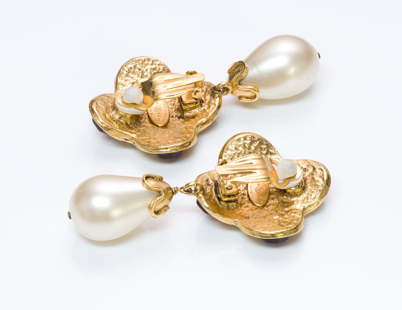 Chanel 1994 Gripoix Pearl Byzantine Style Earrings