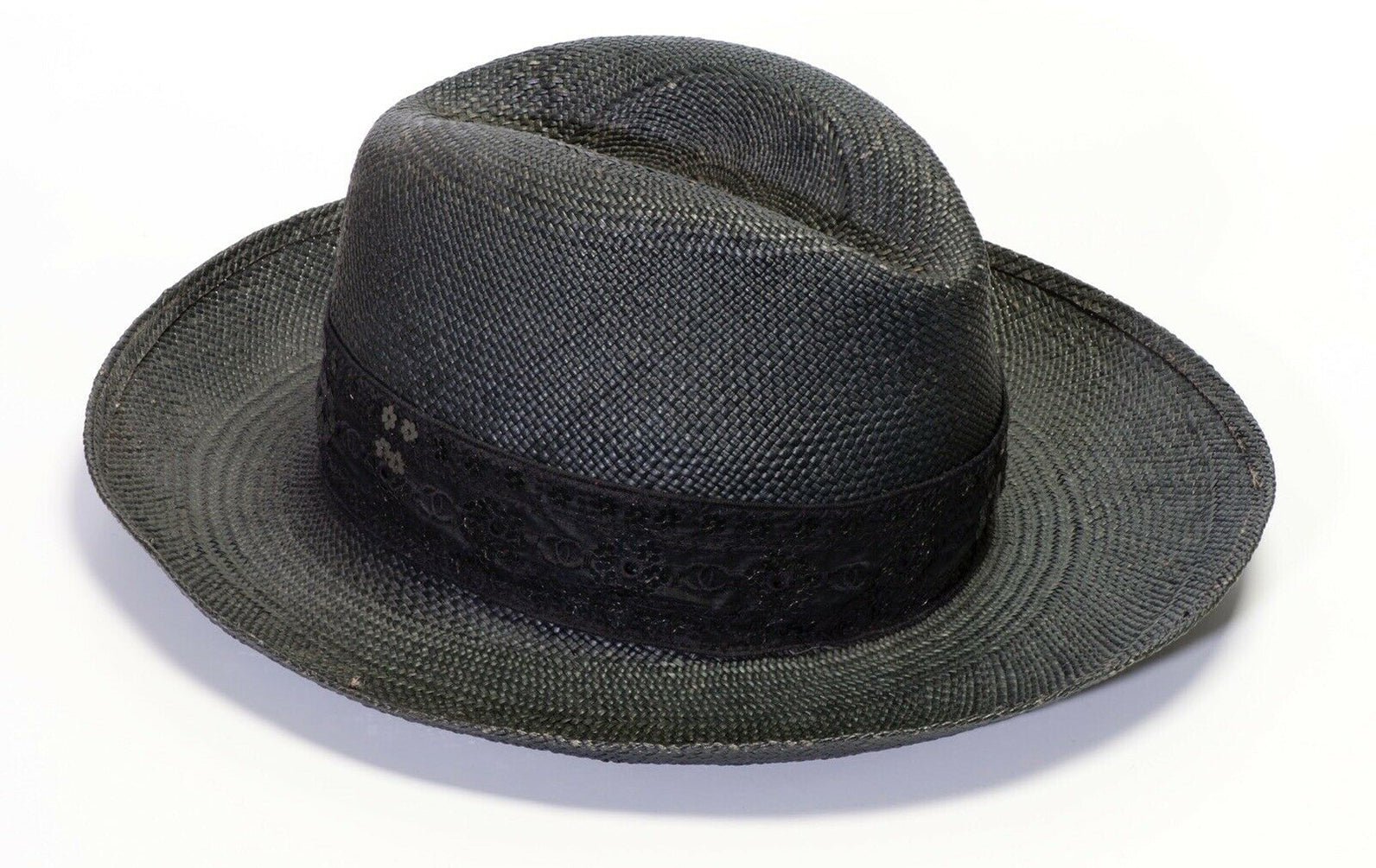 CHANEL 2006 Black Straw Women’s Fedora Hat