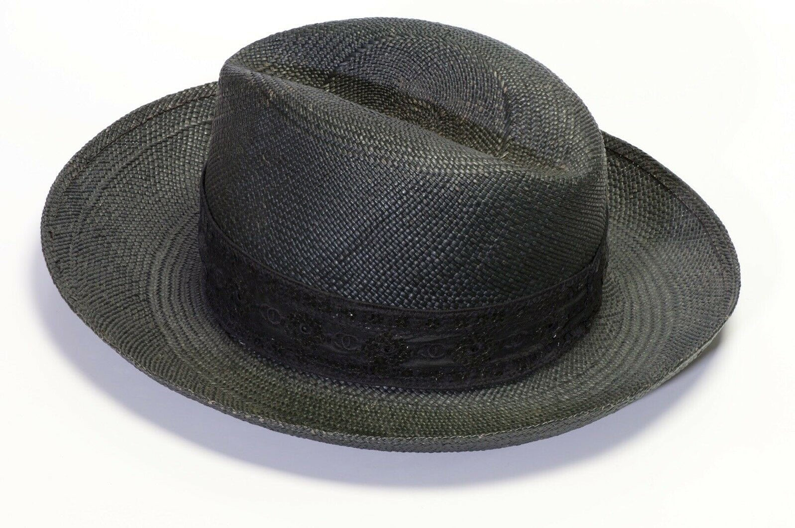 CHANEL 2006 Black Straw Women’s Fedora Hat