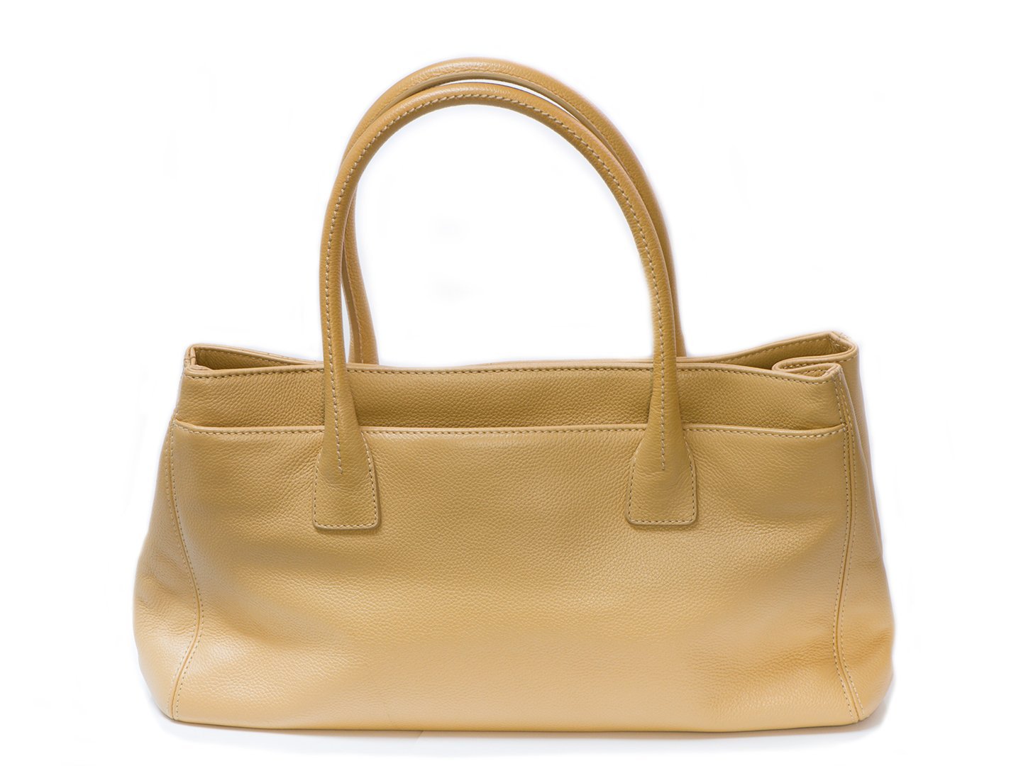 CHANEL CC Beige Caviar Leather Mademoiselle Cerf Executive Tote Bag