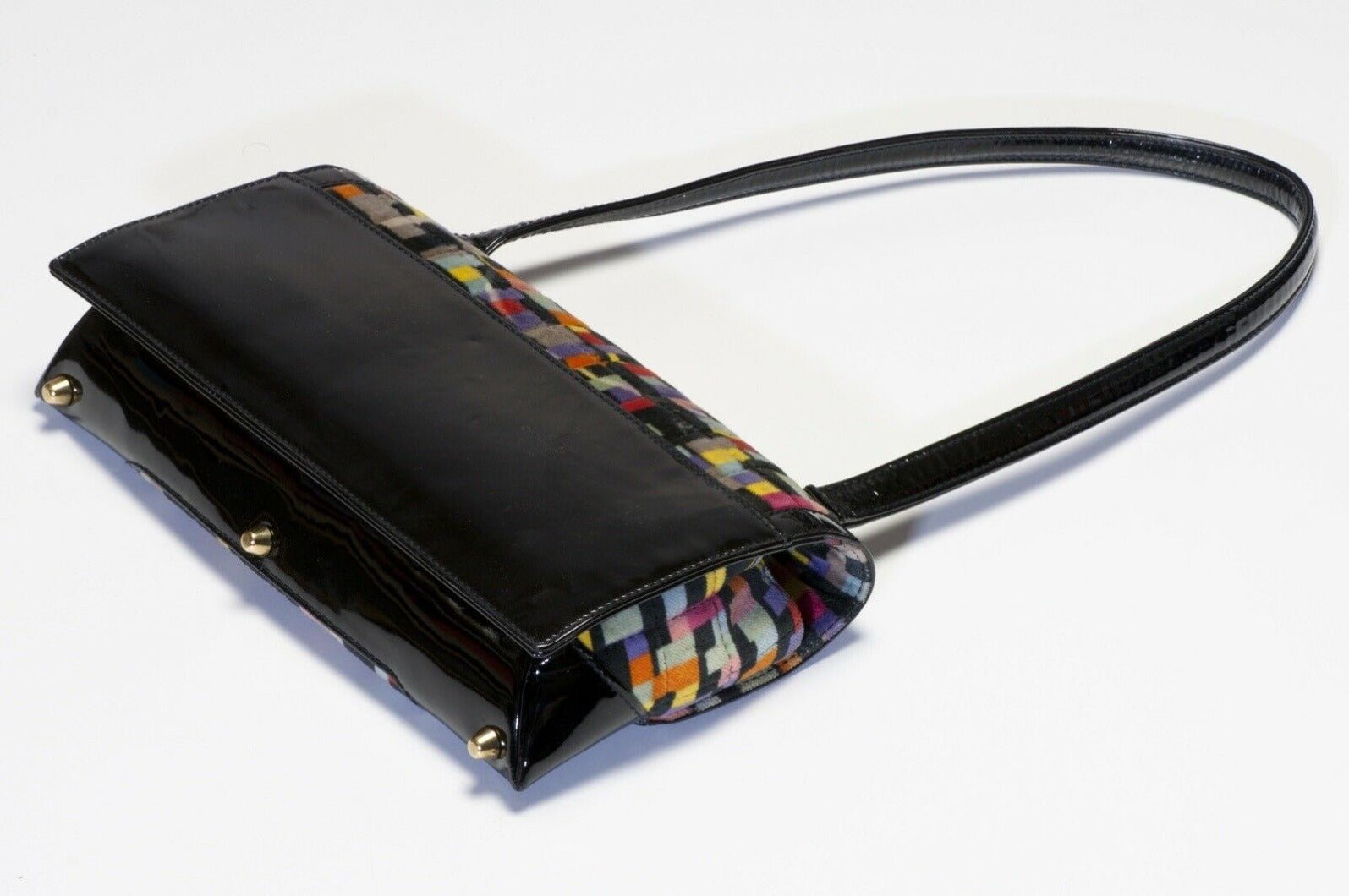 CHANEL CC Black Leather Velvet Mademoiselle Lock Flap Shoulder Bag