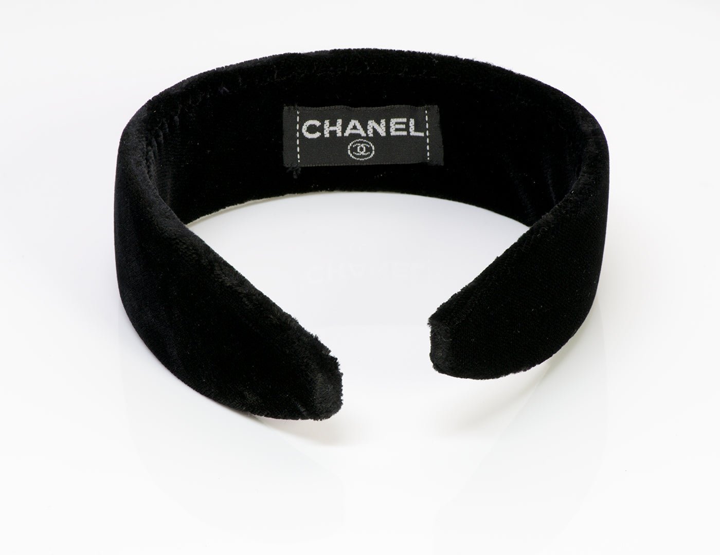 Chanel CC Black Velvet Hair Headband