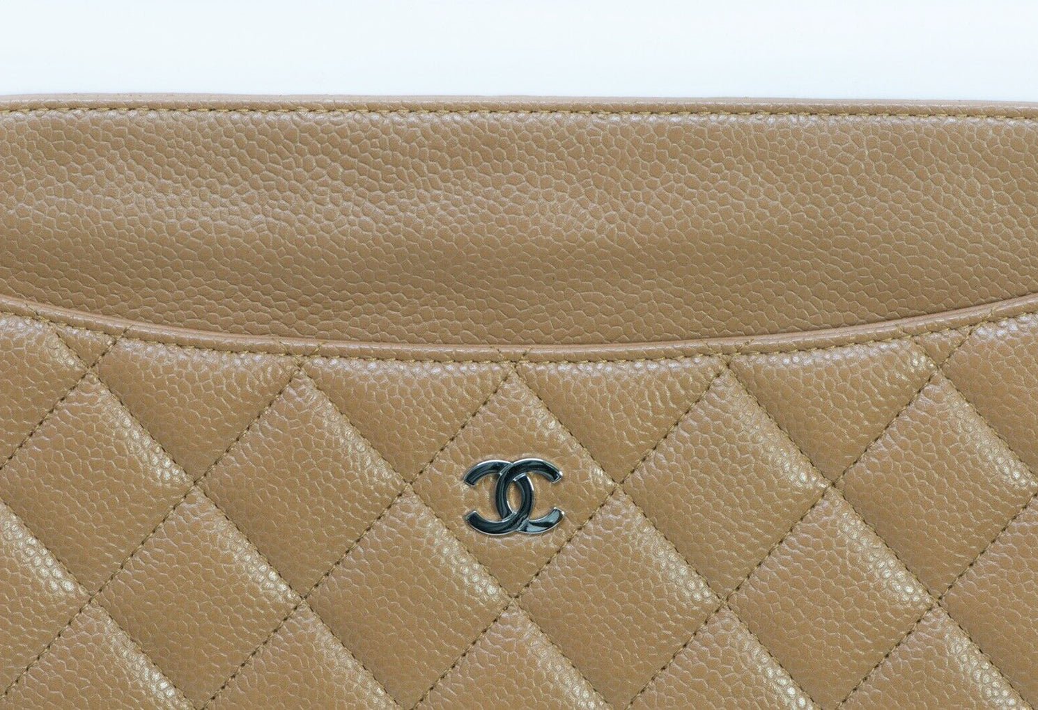 CHANEL CC Brown Quilted Leather iPad Cover Case