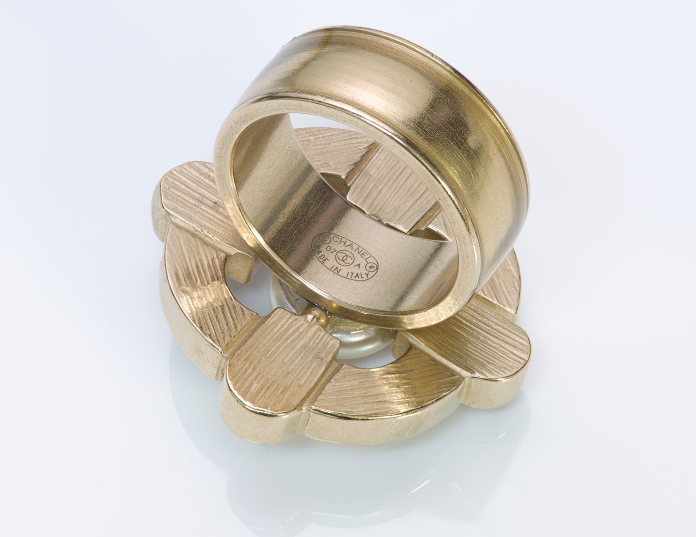 Chanel CC Gripoix Pearl Cocktail Ring