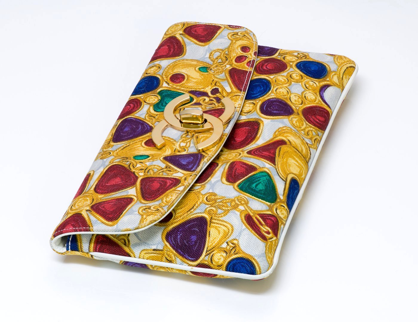 Chanel CC Gripoix Print Multi Color Clutch Bag