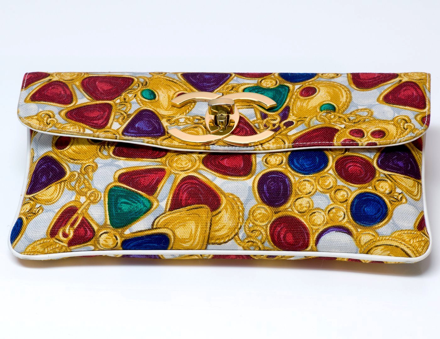 Chanel CC Gripoix Print Multi Color Clutch Bag