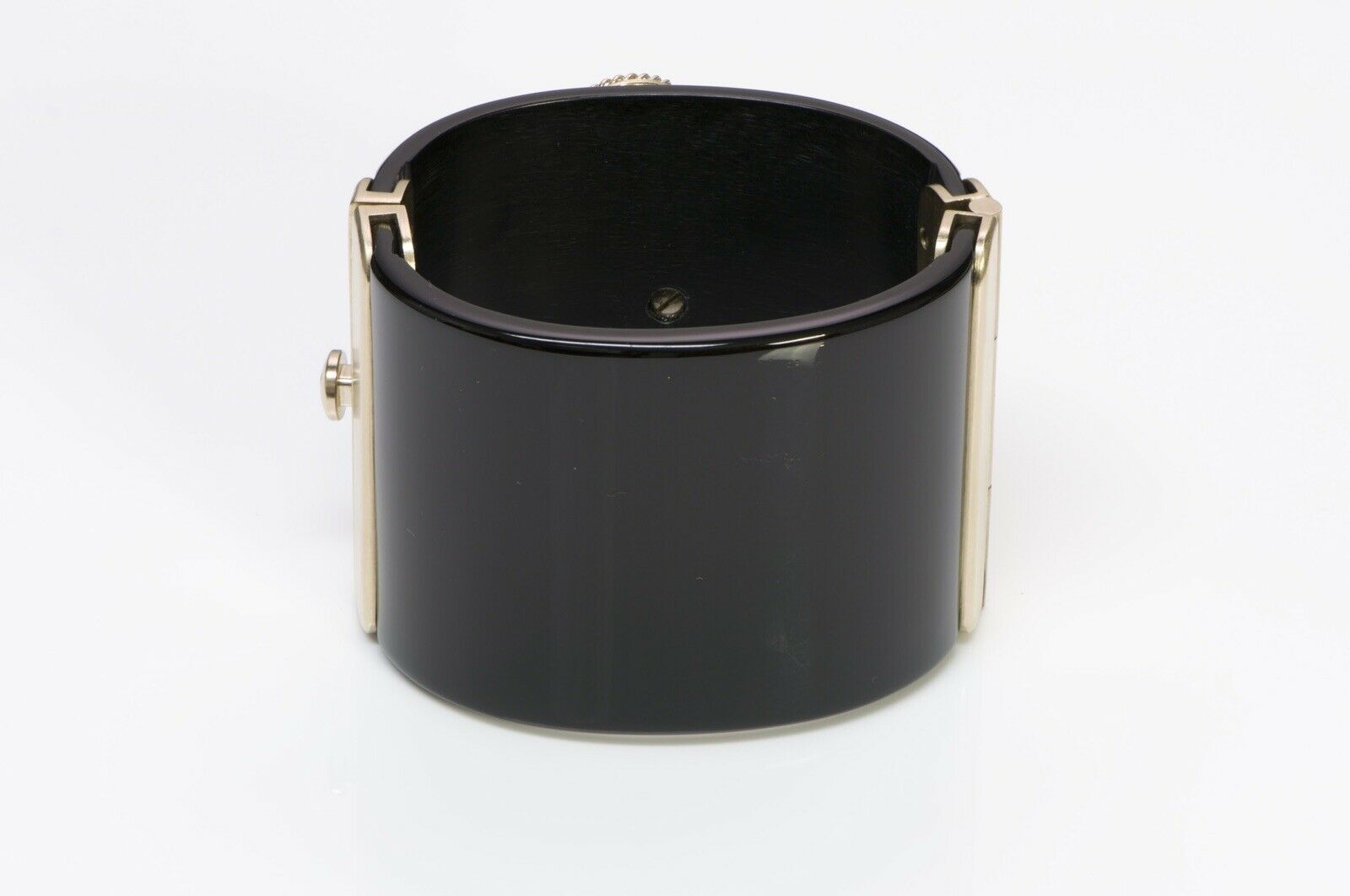 CHANEL CC Spring 2008 31 Rue Cambon Paris Wide Black Crystal Cuff Bracelet