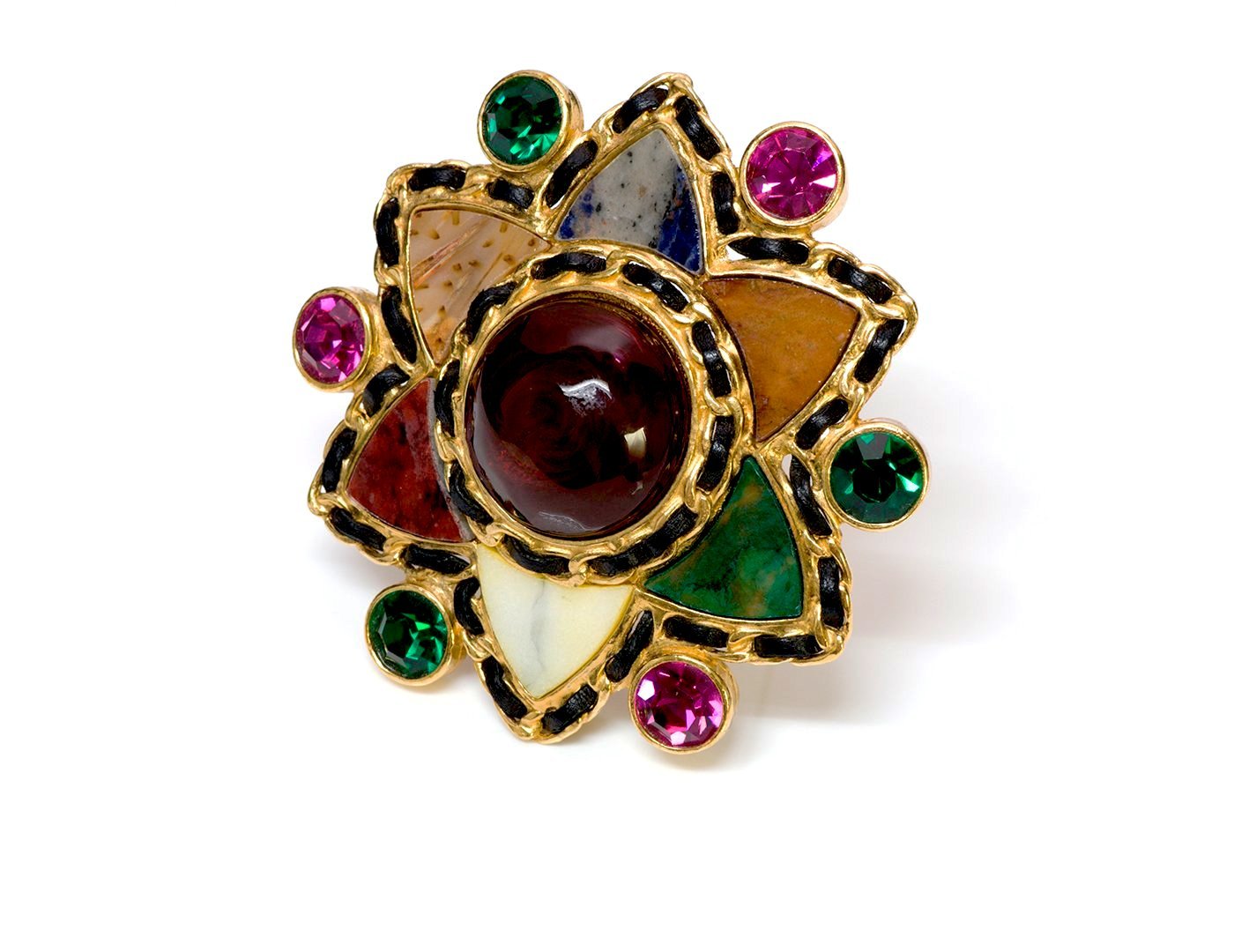 Chanel Couture Gripoix Agate Star Brooch