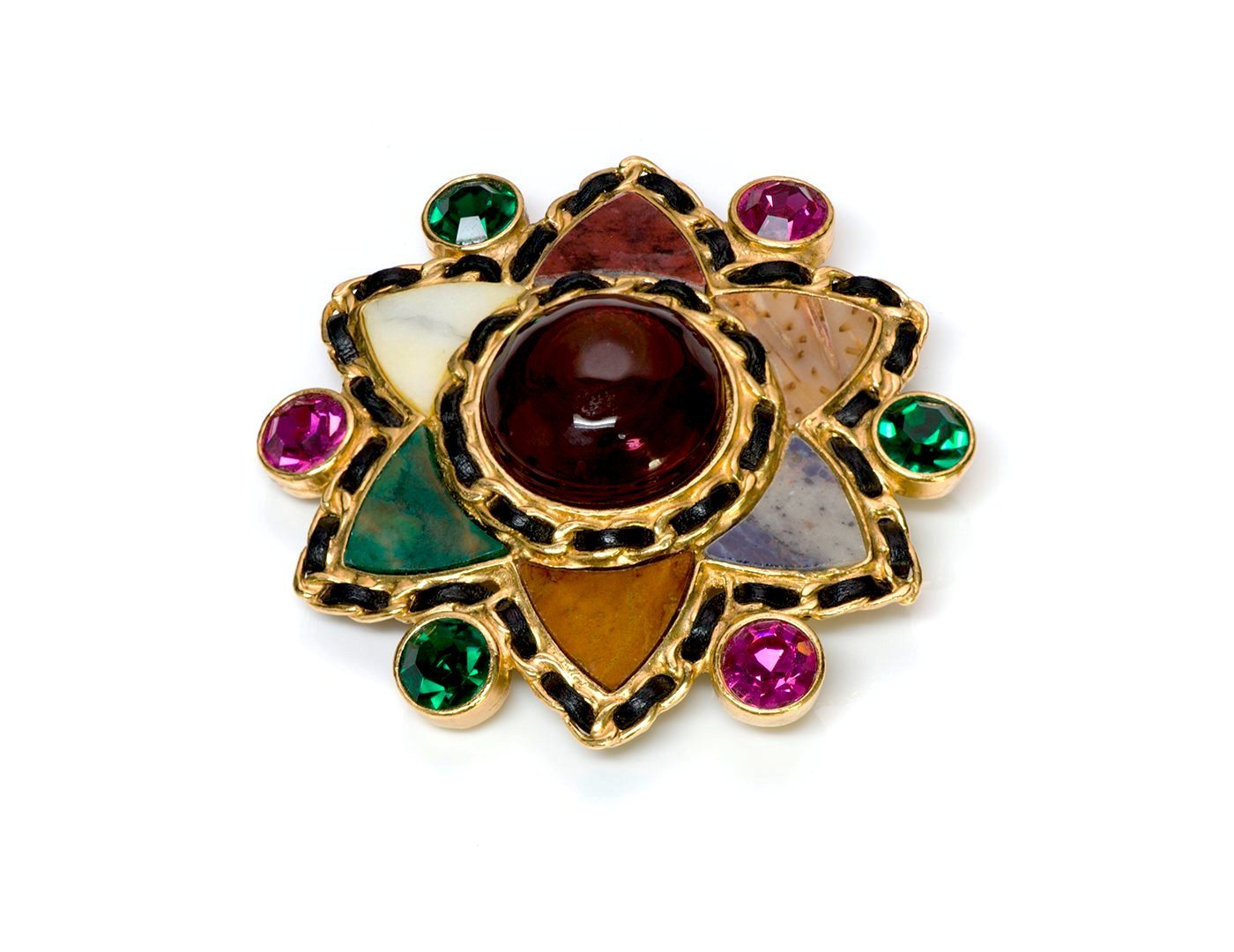 Chanel Couture Gripoix Agate Star Brooch
