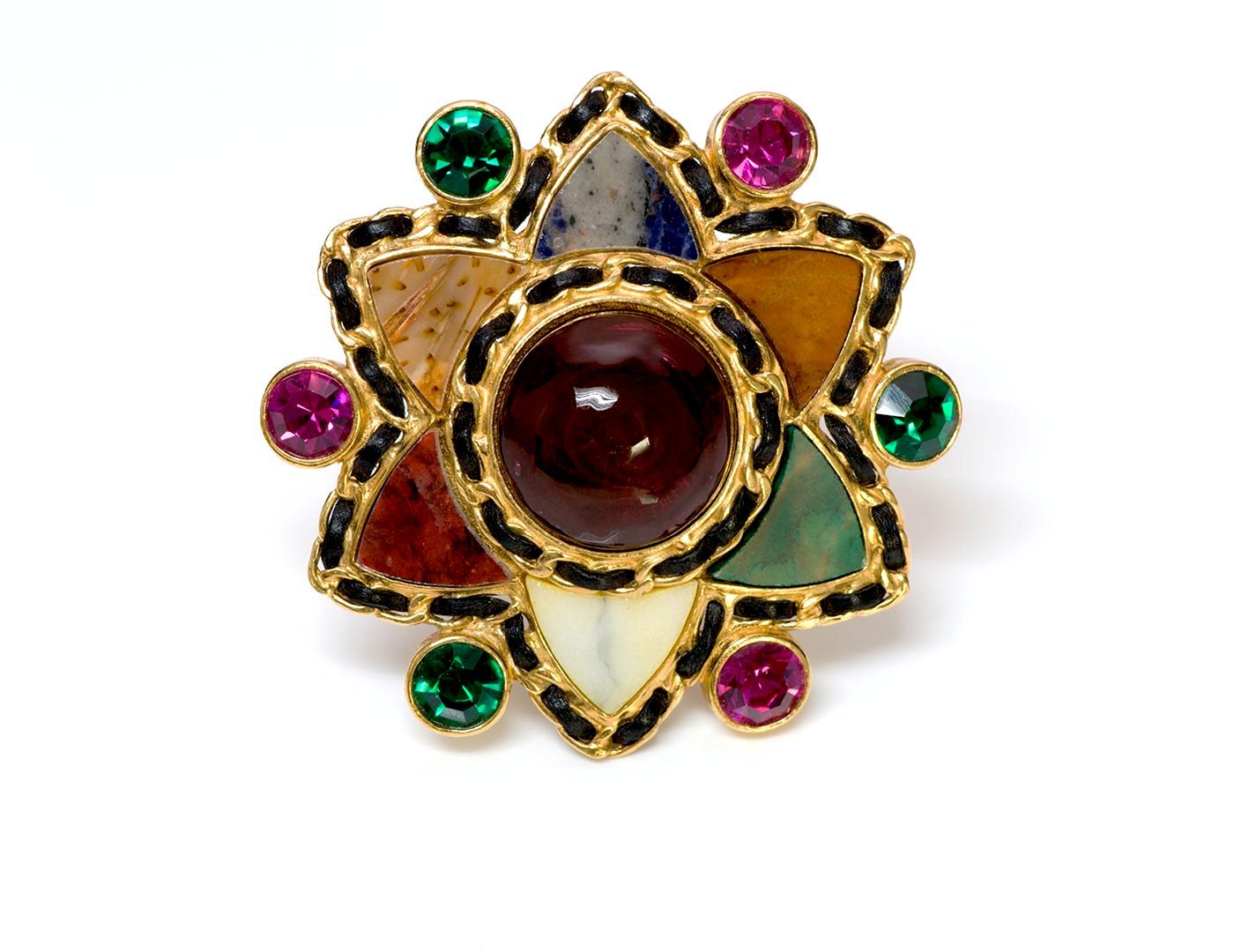 Chanel Couture Gripoix Agate Star Brooch