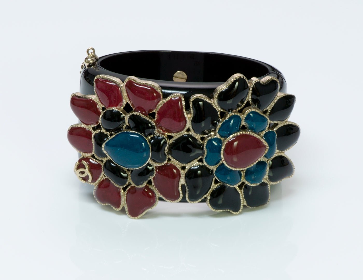 Chanel Gripoix Flower Bangle Bracelet