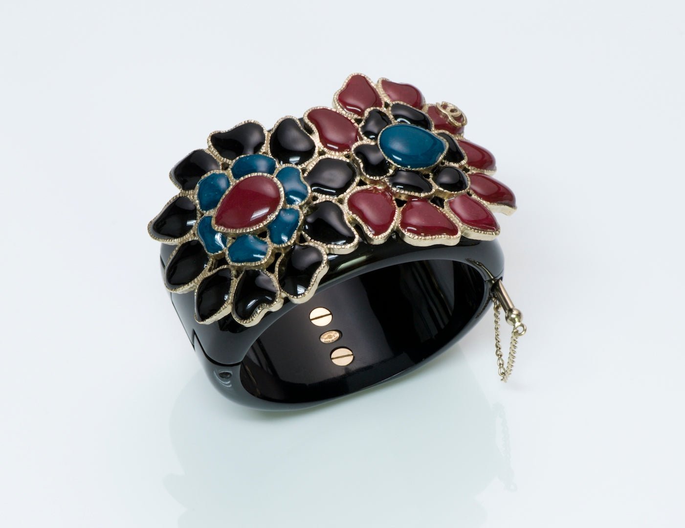 Chanel Gripoix Flower Bangle Bracelet