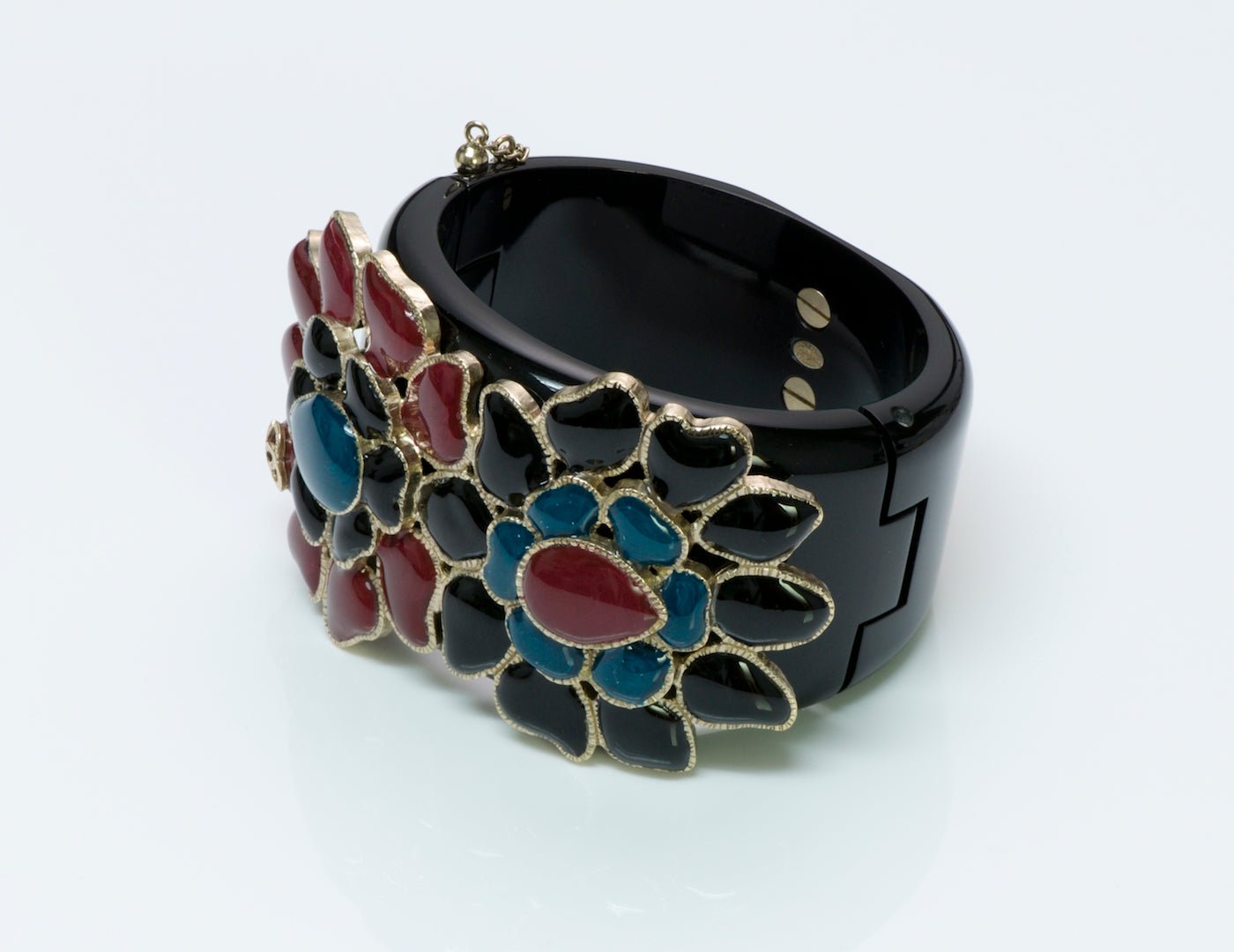 Chanel Gripoix Flower Bangle Bracelet