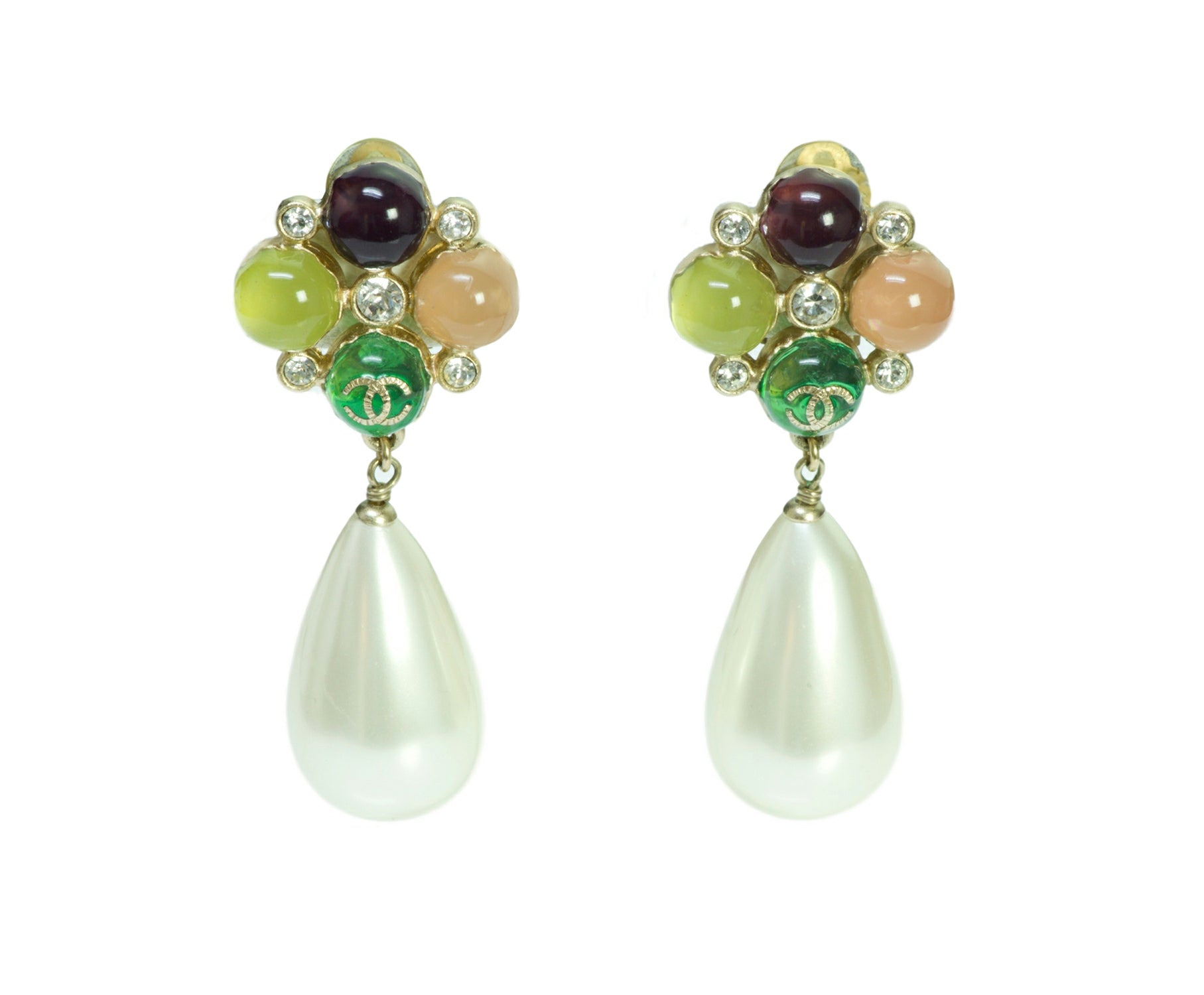 Chanel Gripoix Pearl Drop Earrings