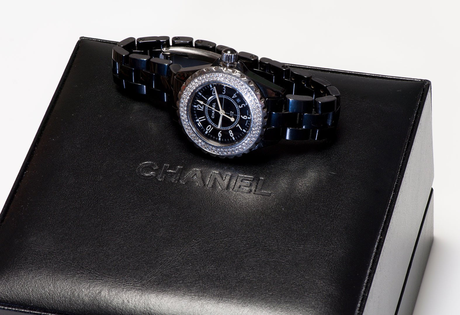 Chanel J12 Diamond Bezel Black Ceramic Ladies Watch