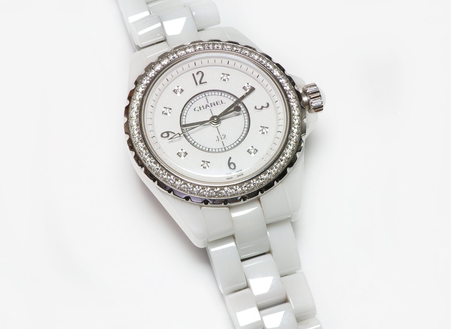 Chanel J12 Diamond White Ceramic Women's Watch