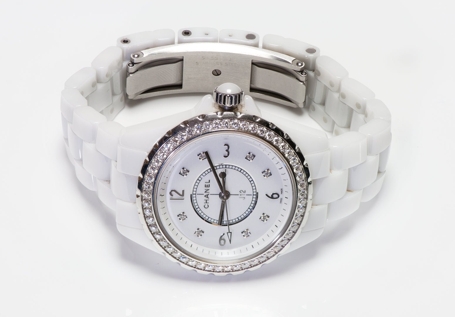 Chanel J12 Diamond White Ceramic Women's Watch