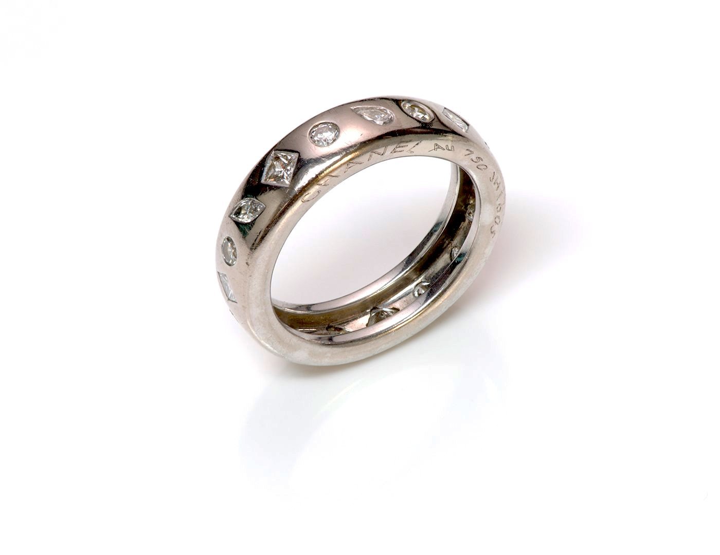 Chanel Multi-Shaped Diamond 18K Gold Band Ring