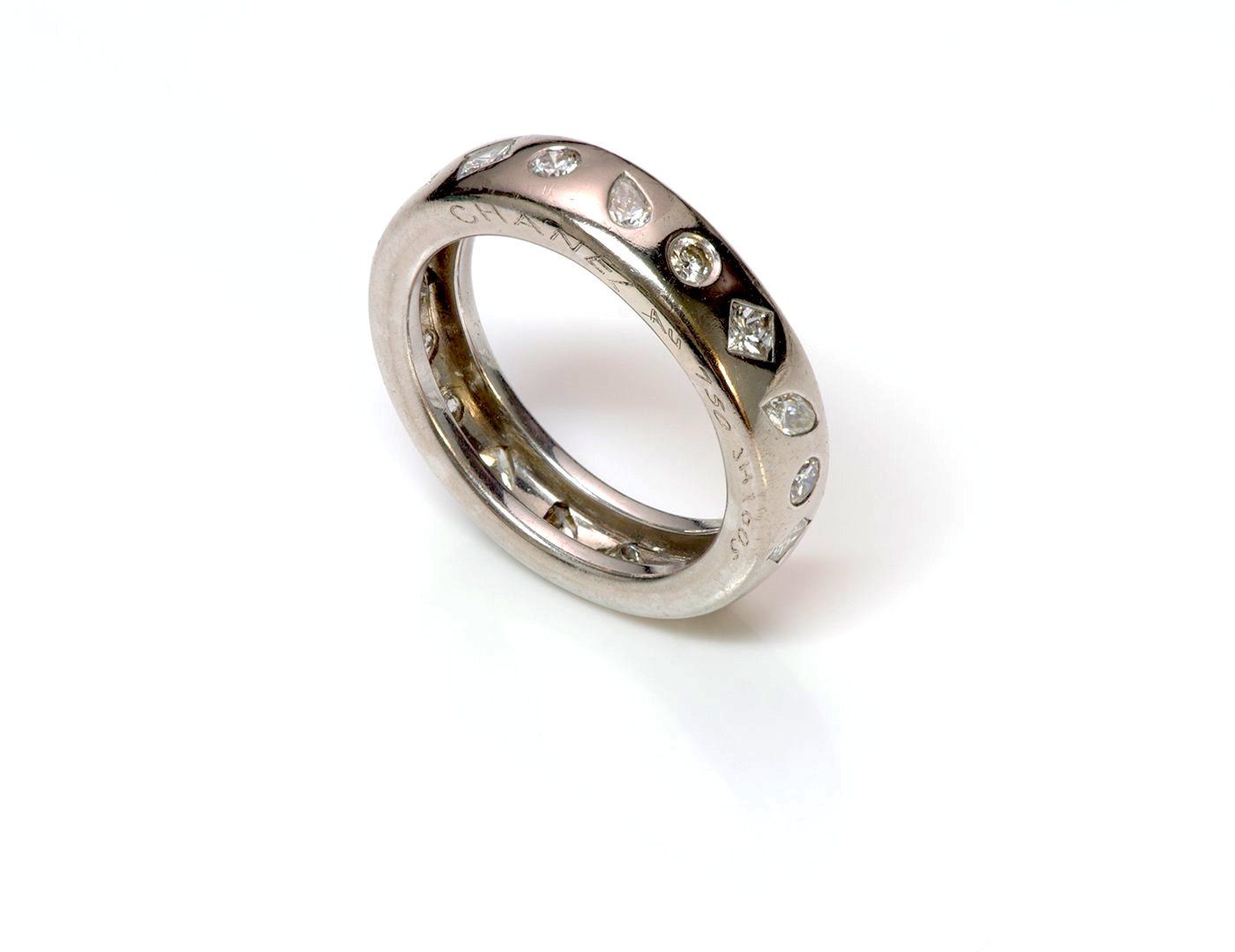 Chanel Multi-Shaped Diamond 18K Gold Band Ring