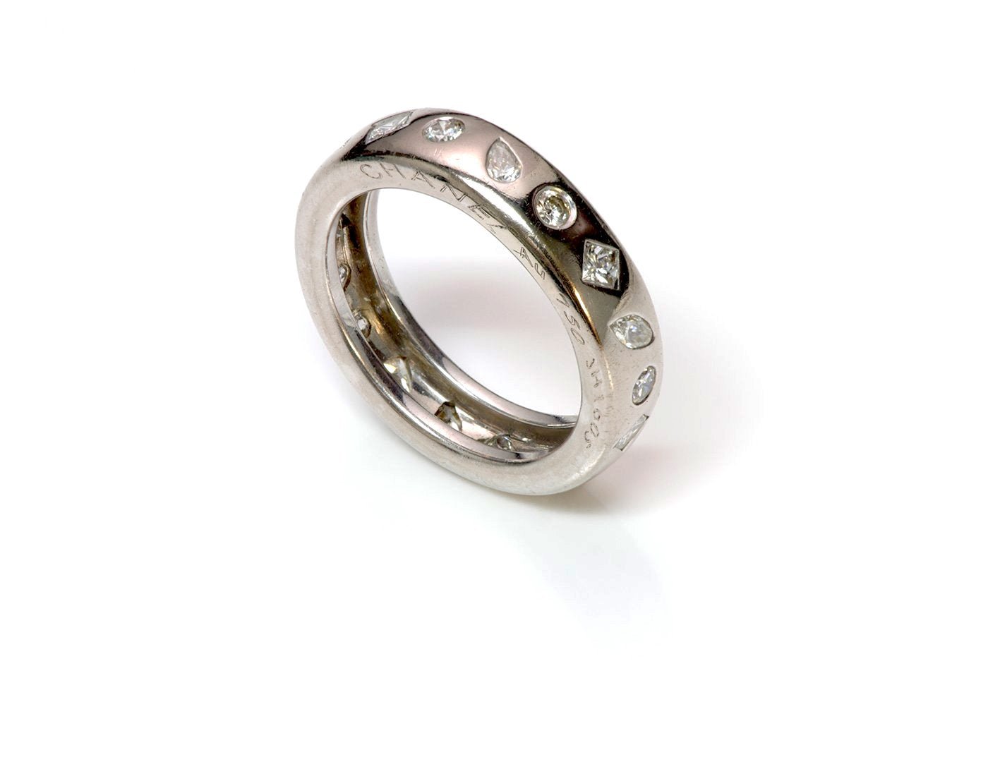 Chanel Multi-Shaped Diamond 18K Gold Band Ring