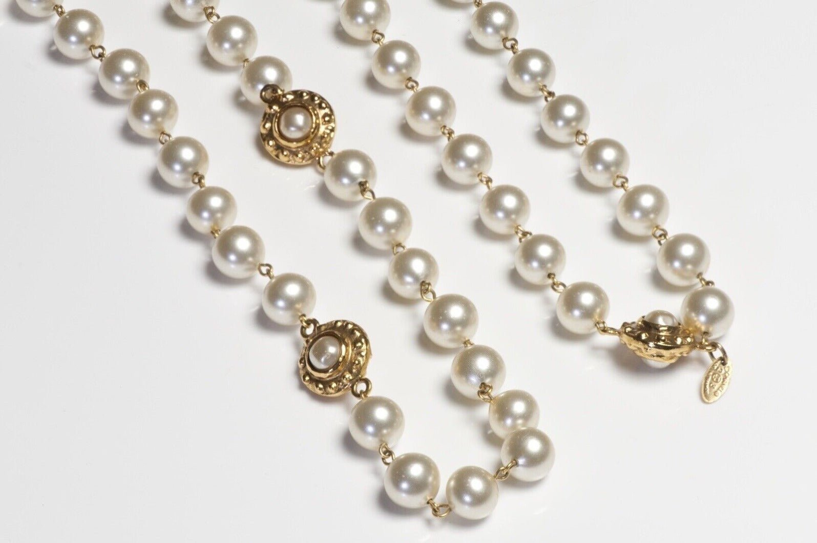 CHANEL Paris 1980’s Byzantine Style Extra Long Pearl Sautoir Necklace