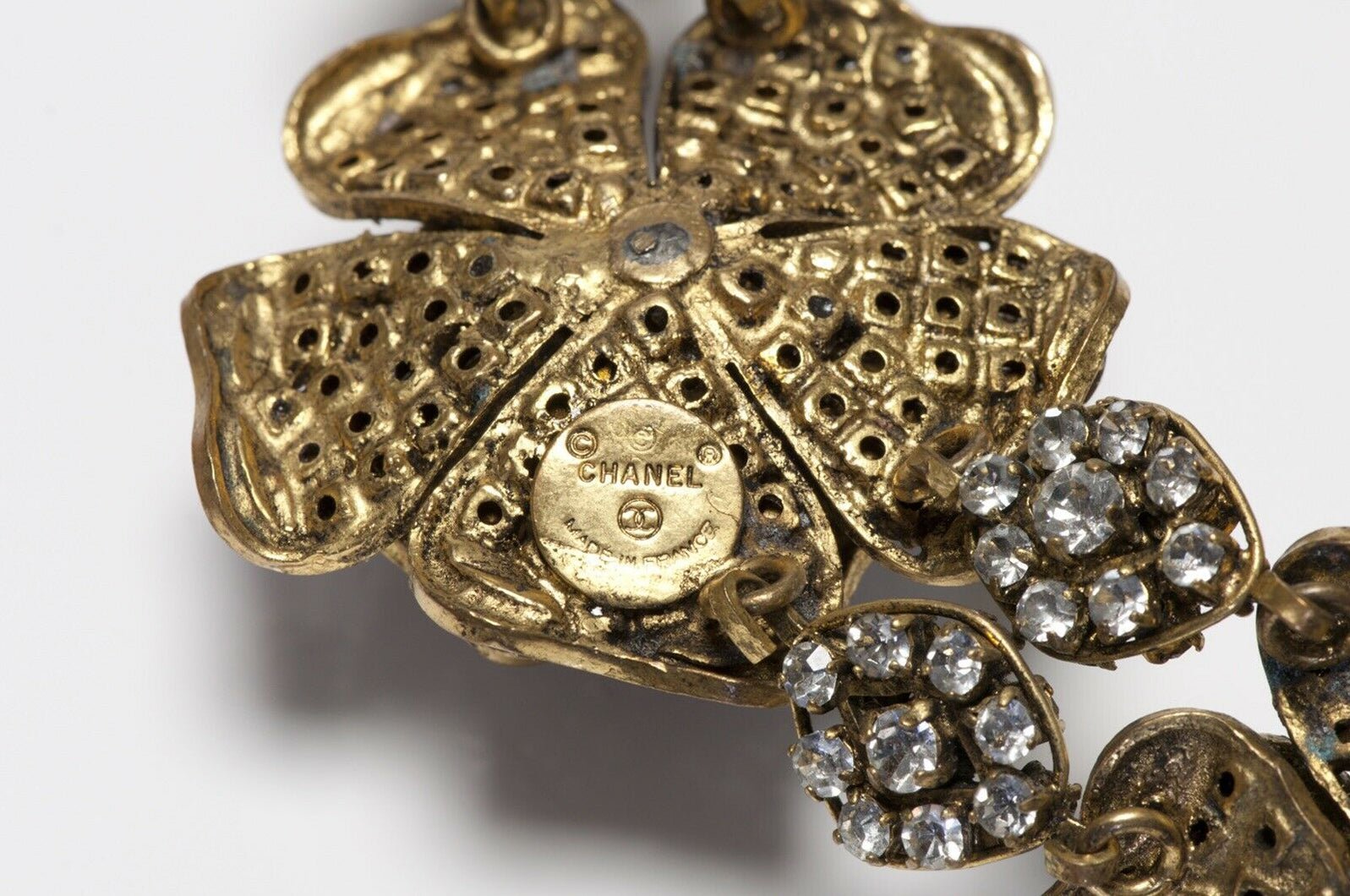 CHANEL Paris 1980’s Crystal Camellia Flower Collar Necklace