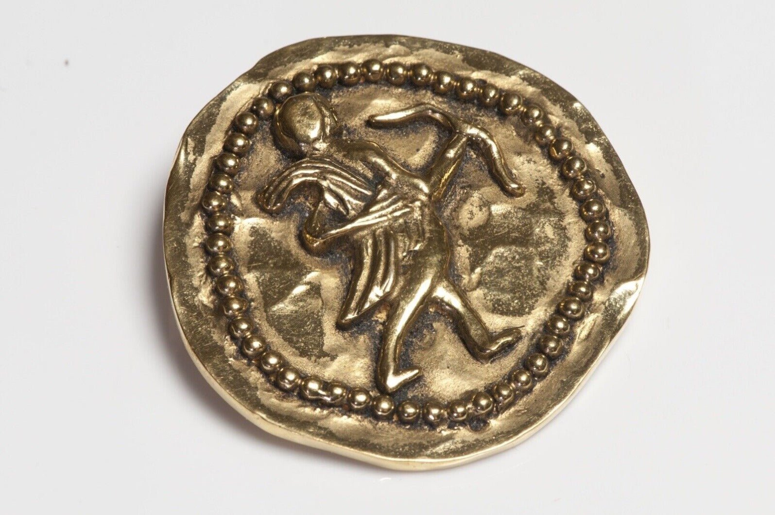 CHANEL Paris 1980’s Goossens Byzantine Style Cupid Coin Brooch