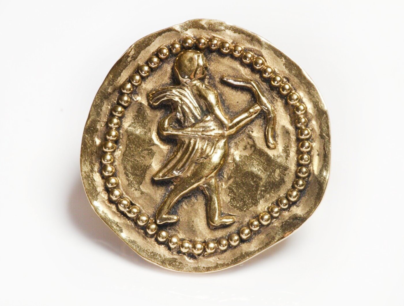 CHANEL Paris 1980’s Goossens Byzantine Style Cupid Coin Brooch