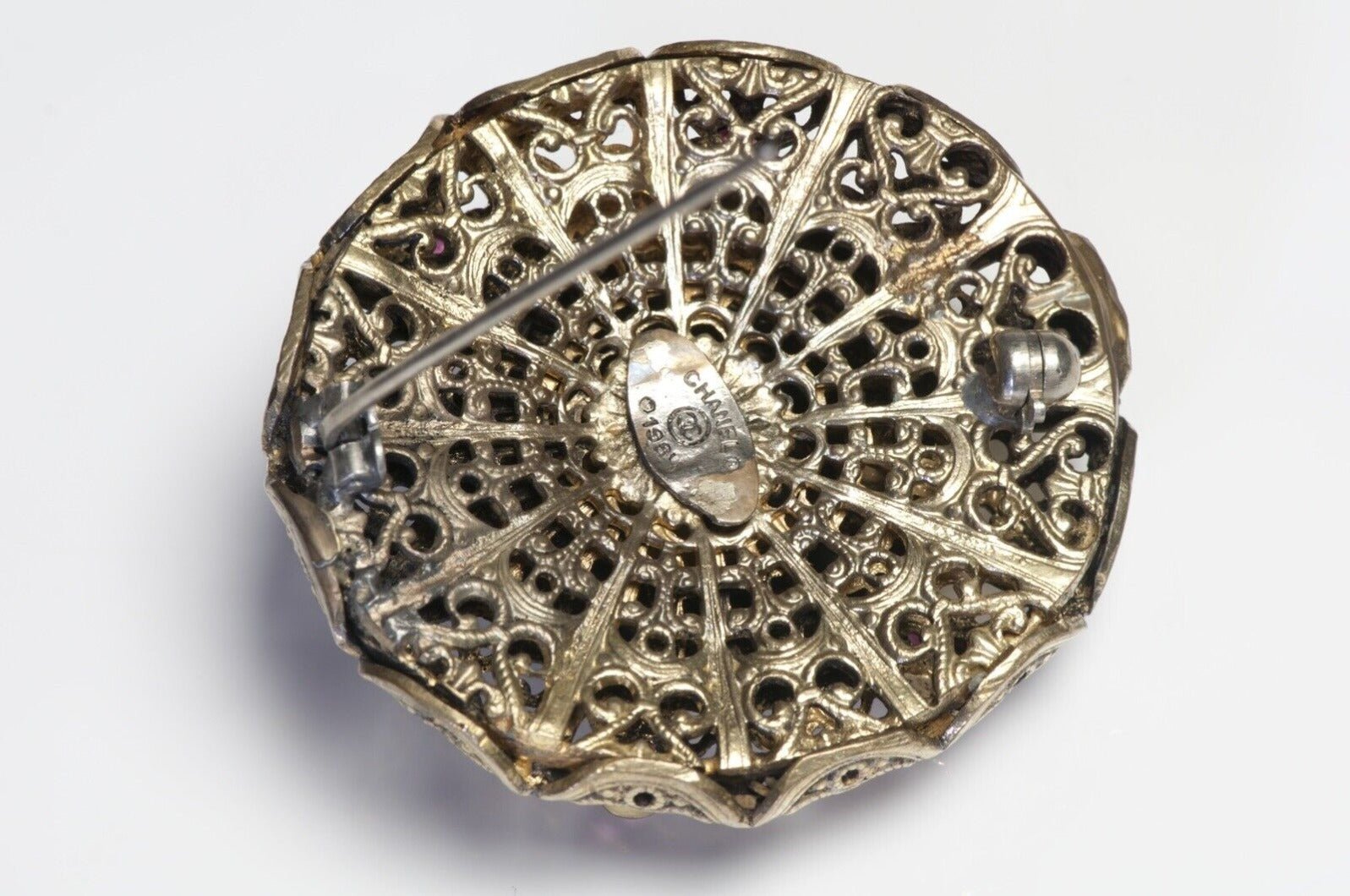 CHANEL Paris 1984 Byzantine Style Maison Gripoix Glass Brooch