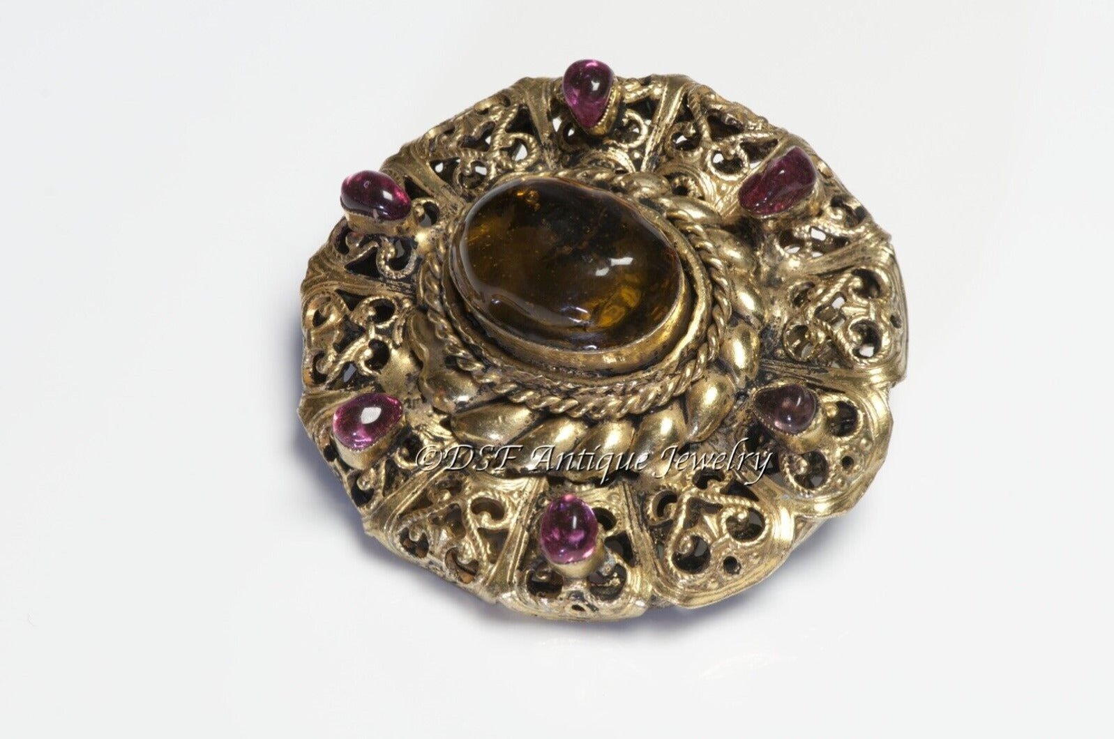 CHANEL Paris 1984 Byzantine Style Maison Gripoix Glass Brooch
