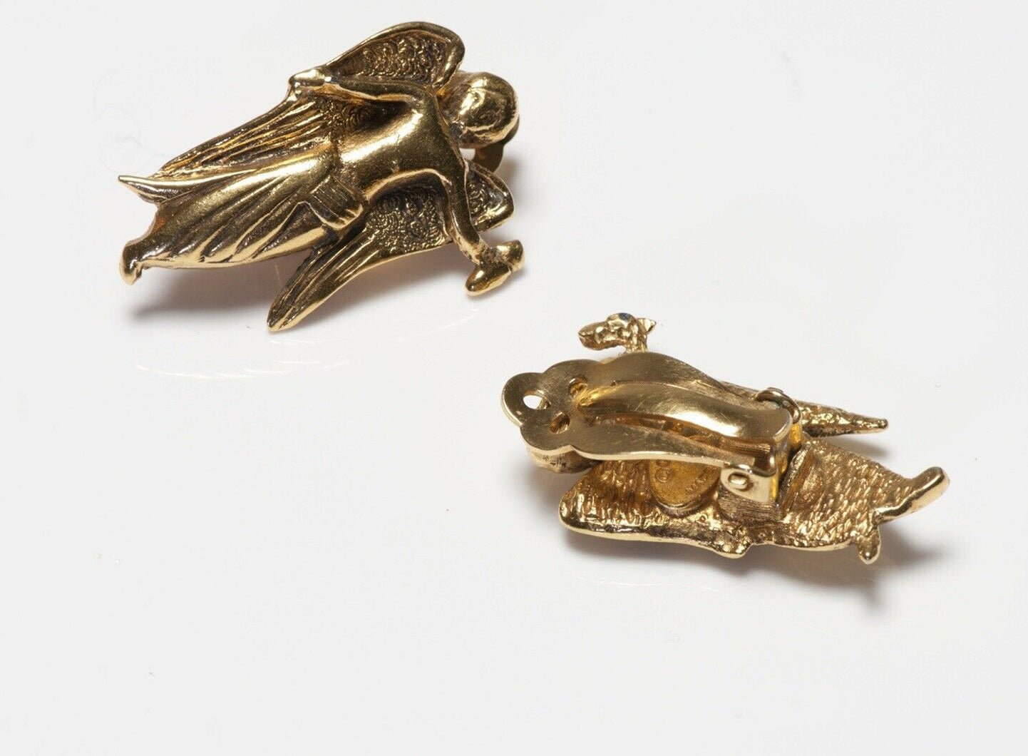 CHANEL Paris 1990’s Gold Plated Angel Earrings
