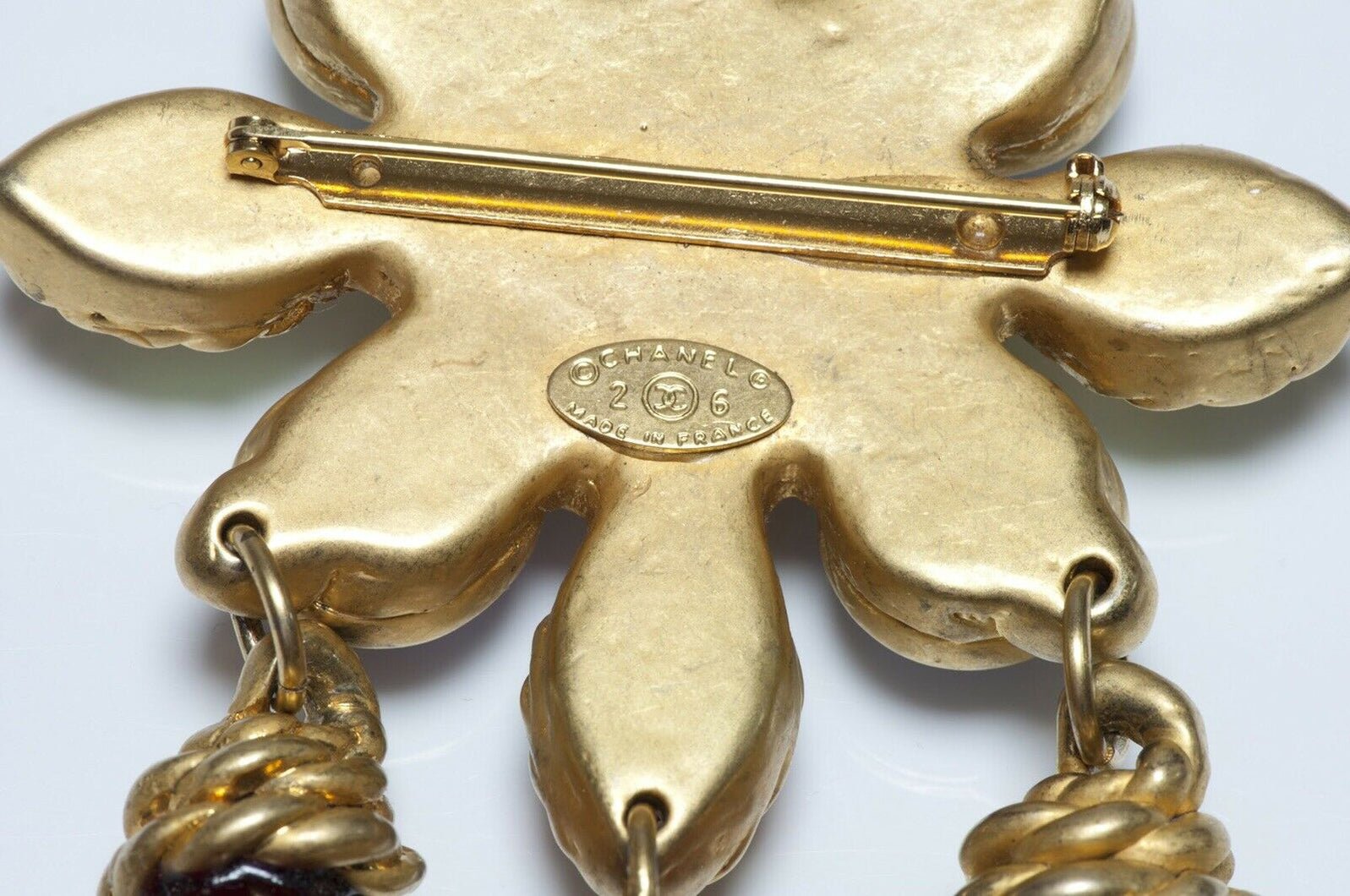 CHANEL Paris 1990's Maison Gripoix Glass Pearl Drop Brooch