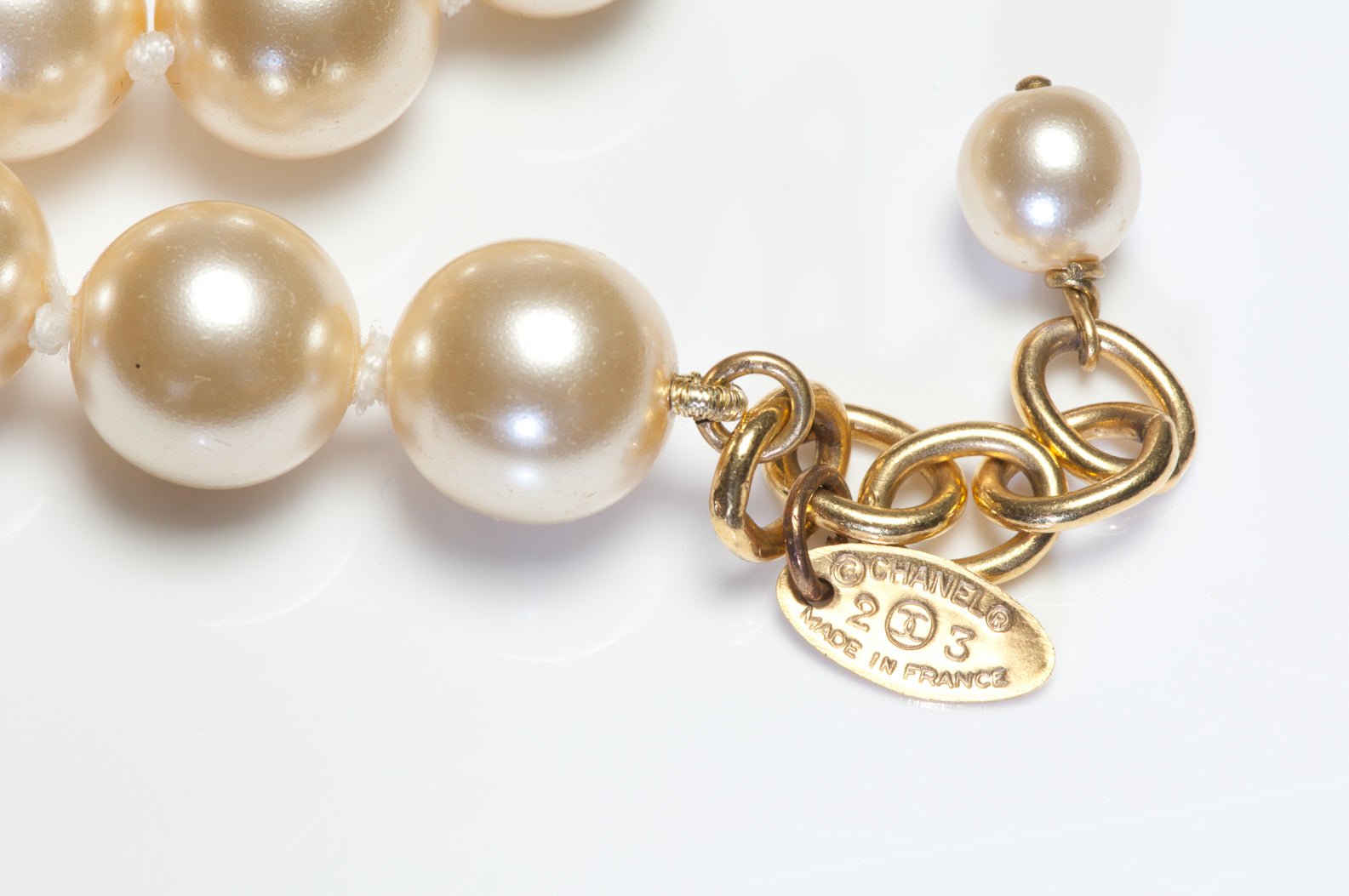 Chanel Paris 1990's Maison Gripoix Green Leaf Glass Camellia Pearl Necklace
