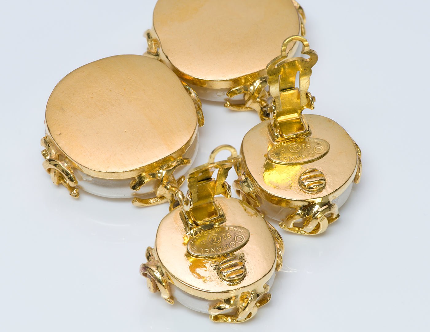 Chanel Paris 1993 CC Pearl Drop Earrings