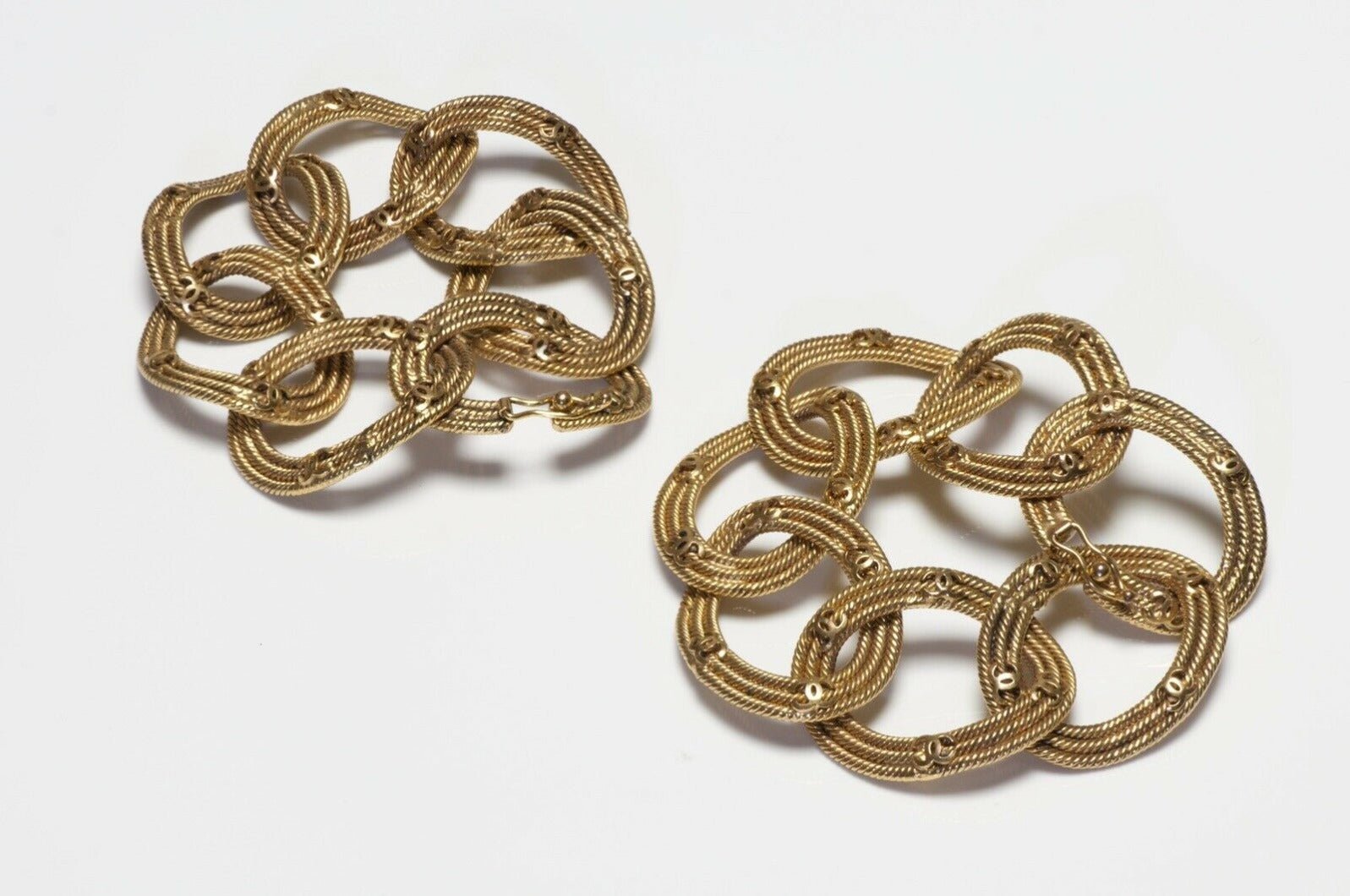 CHANEL Paris 1996 CC Woven Chain Convertible 2 Bracelets Necklace