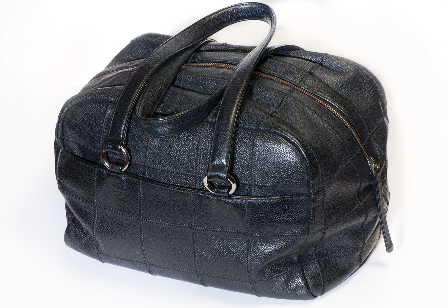 Chanel Paris CC Black Caviar Leather Large Chocolate Bar Shoulder Bag