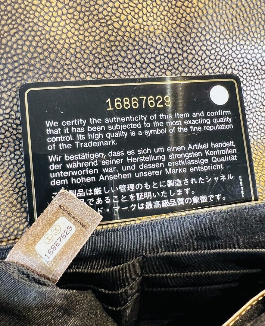 Chanel Paris CC Bronze Caviar Leather Half Moon Crossbody Bag