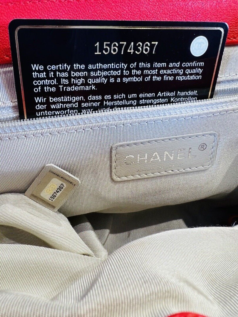 Chanel Paris CC Red Quilted Leather Chain Around Crossbody Bag