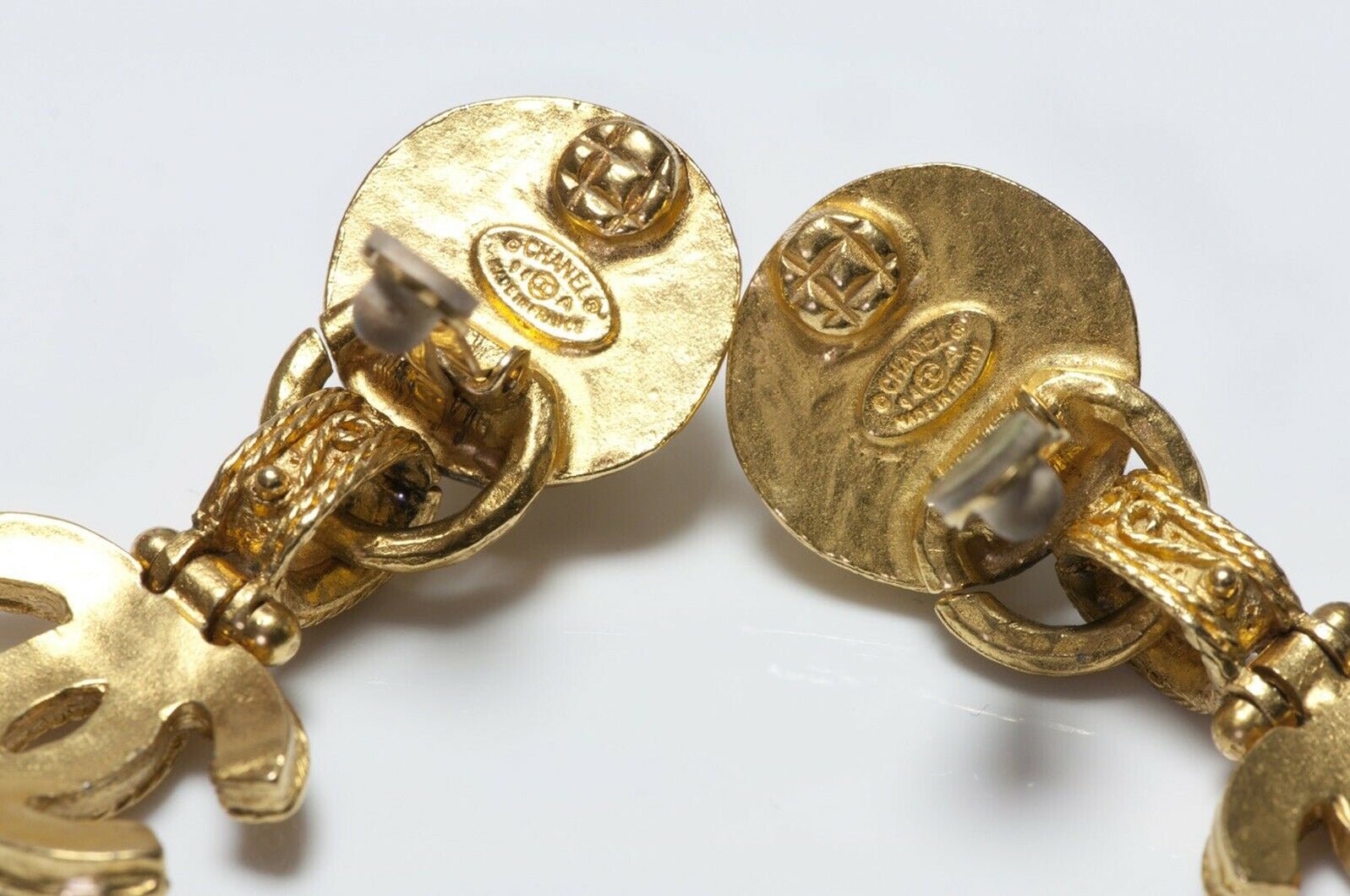 CHANEL Paris Fall 1994 CC Pearl Byzantine Style Earrings