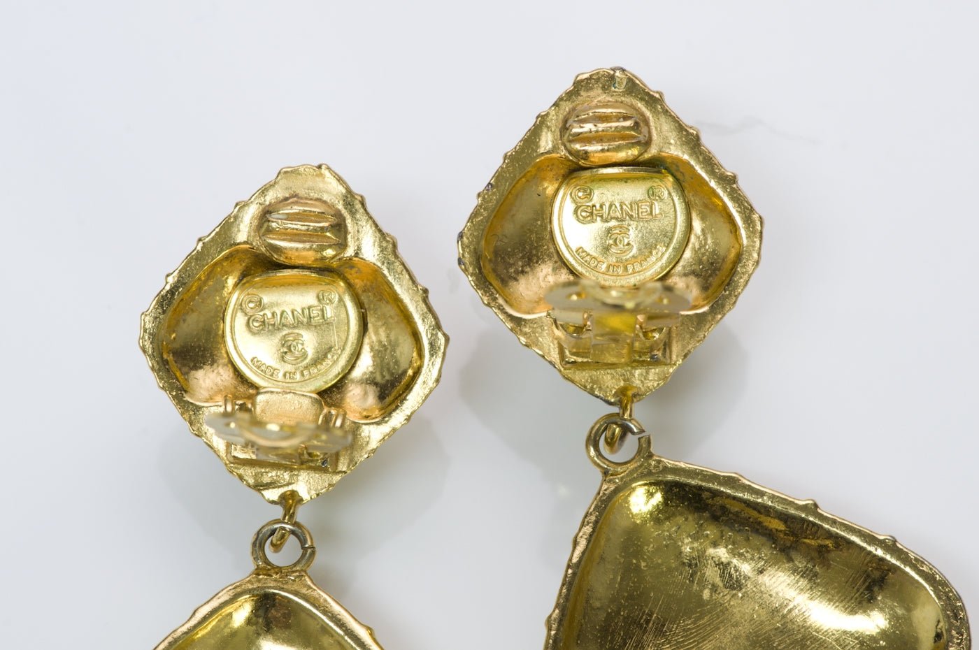 Chanel Paris Quilted Bow Earrings