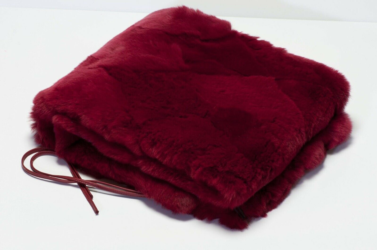 CHANEL Paris Red Orylag Rabbit Fur Women’s Stole Scarf