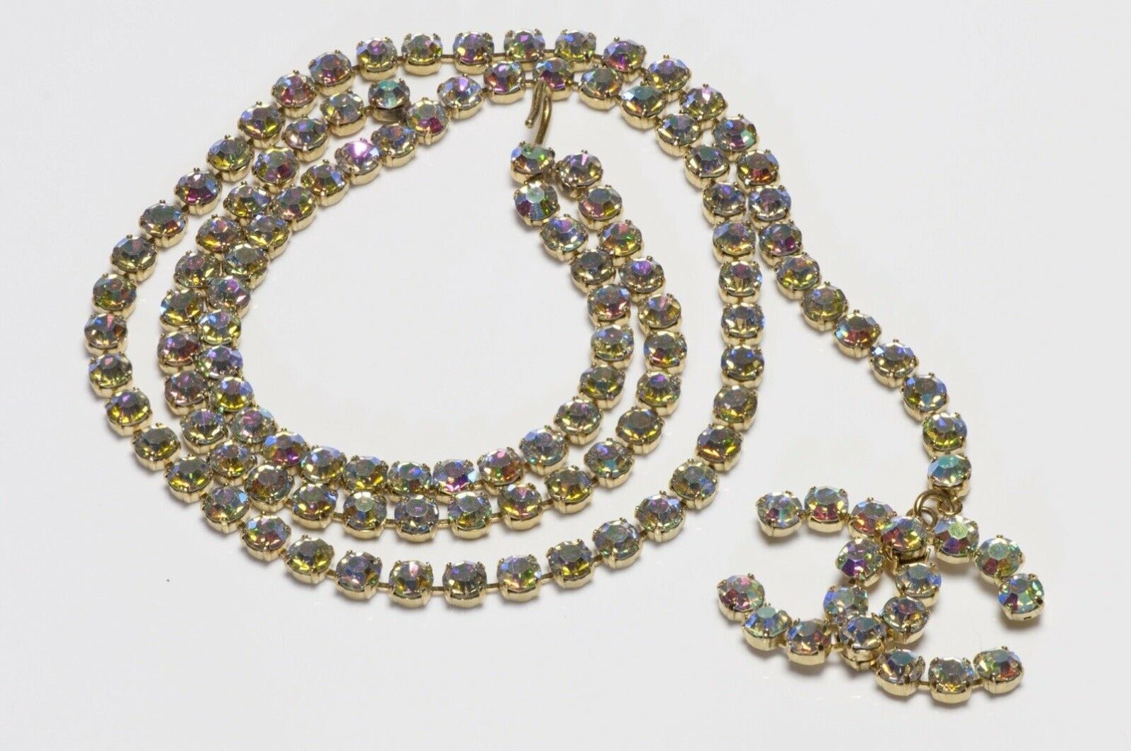 CHANEL Paris Spring 1995 CC Iridescent Crystal Barbie Belt