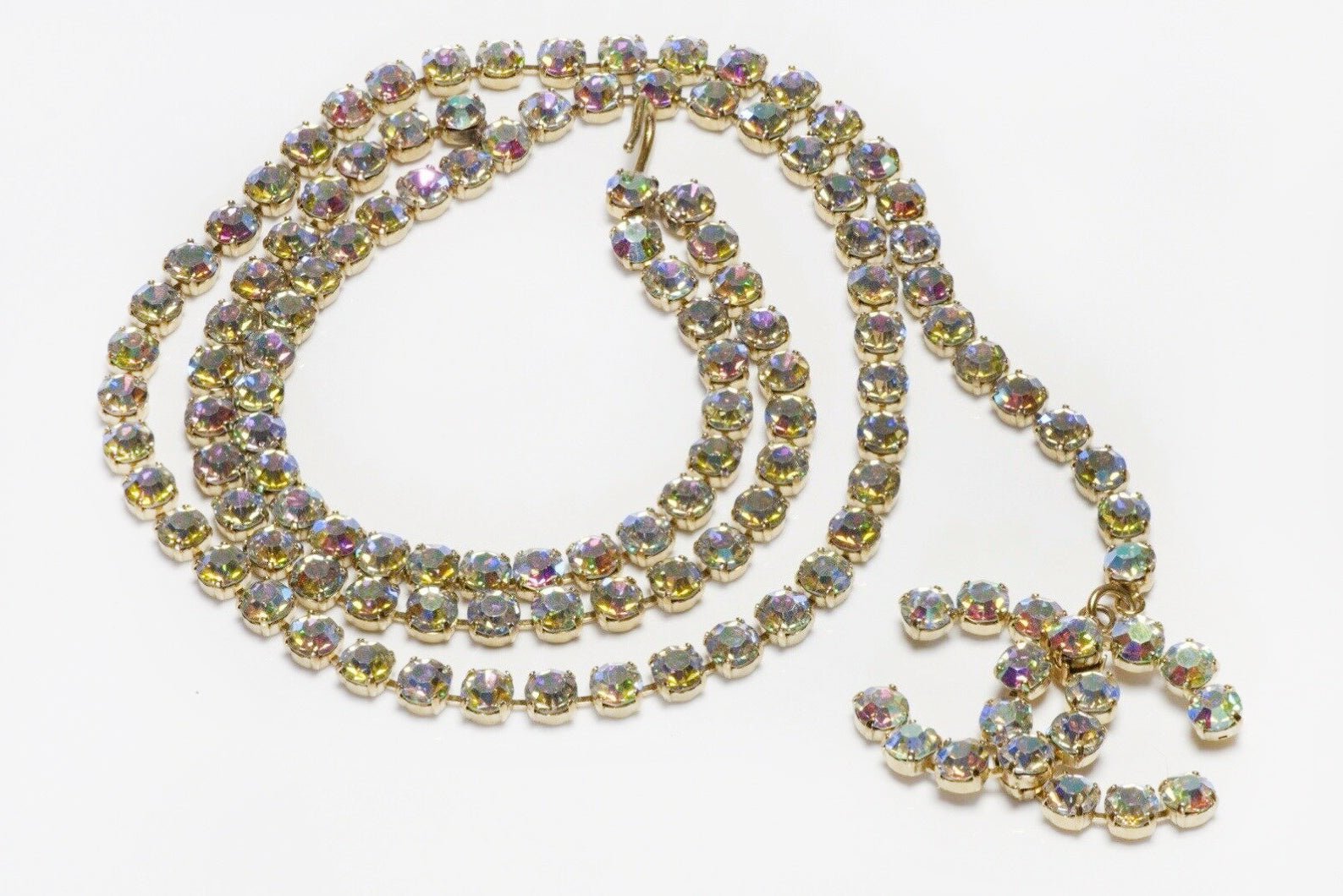CHANEL Paris Spring 1995 CC Iridescent Crystal Barbie Belt