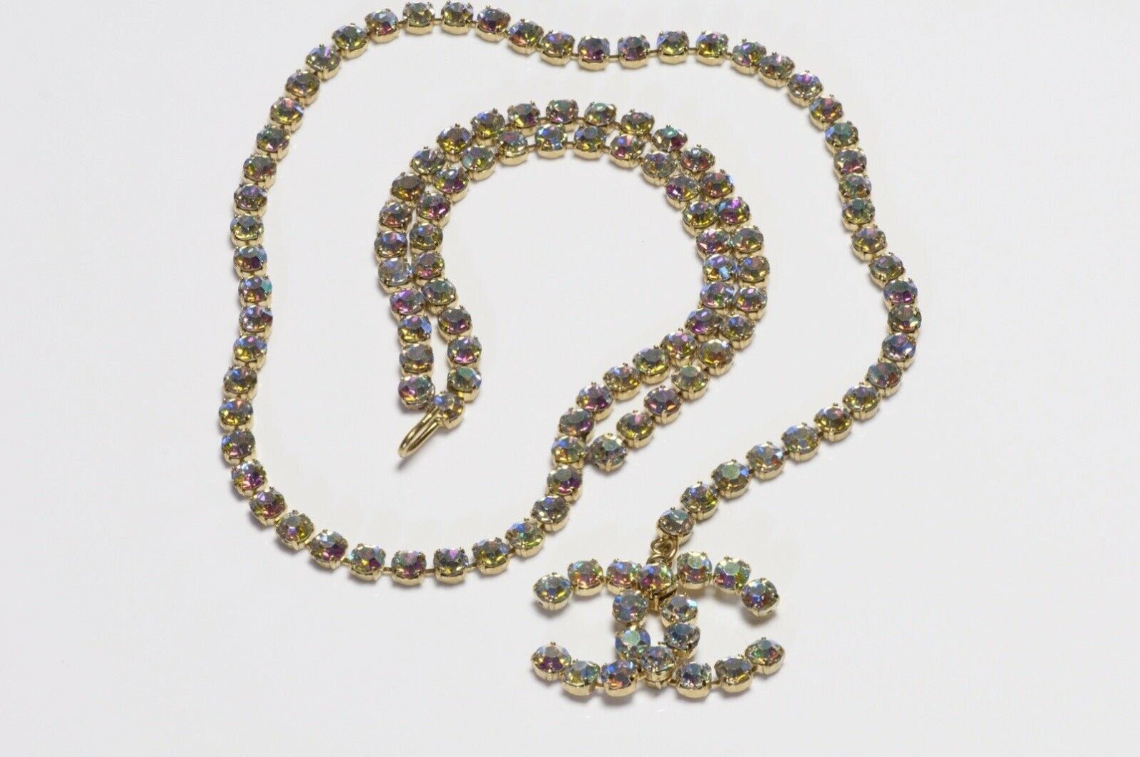 CHANEL Paris Spring 1995 CC Iridescent Crystal Barbie Belt