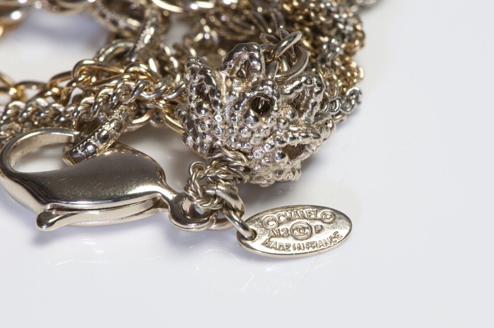 CHANEL Paris Spring 2012 Two Tone Chain CC Pearl Enamel Multi Strand Necklace
